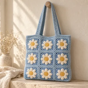 Daisy Granny Square Tote